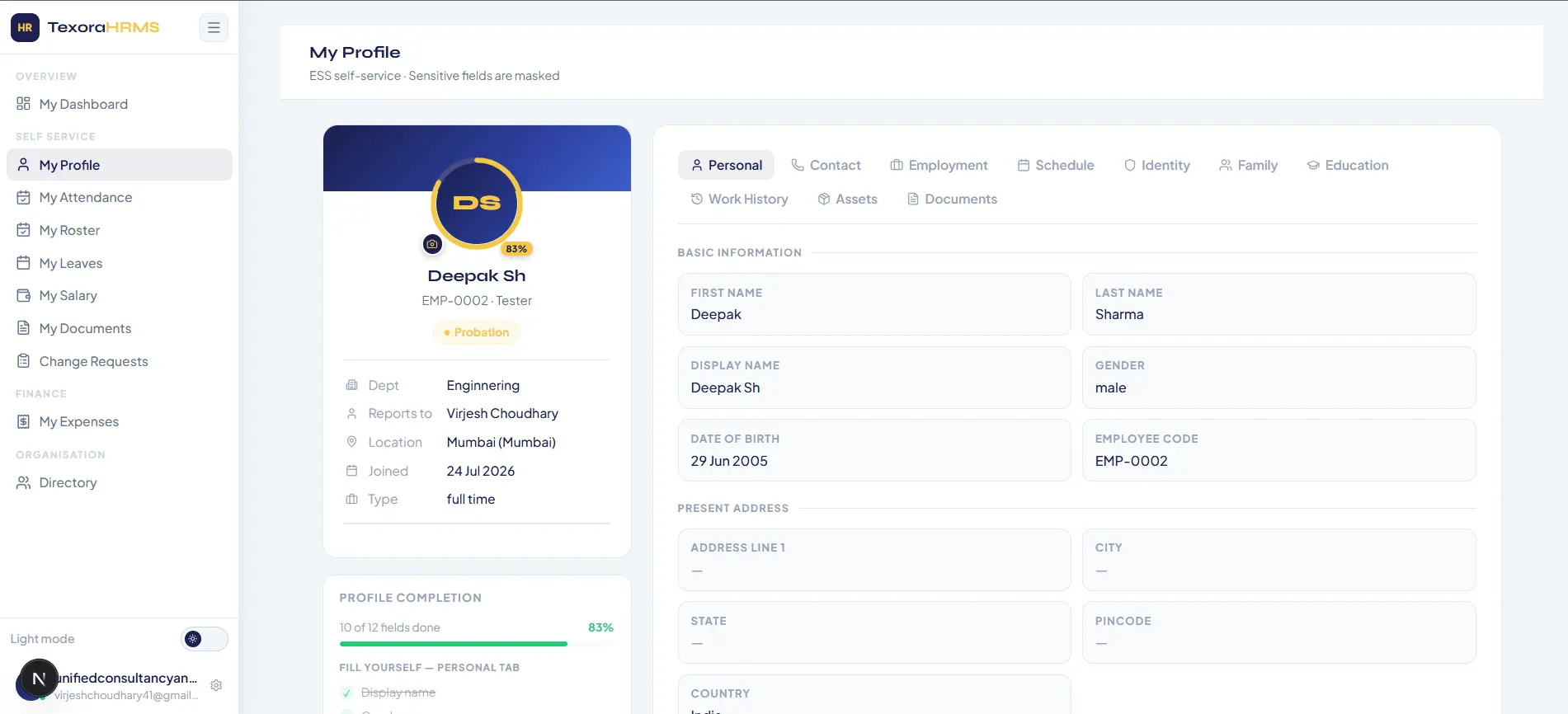 Give Employees Their Own Dashboard. — Texora HRMS