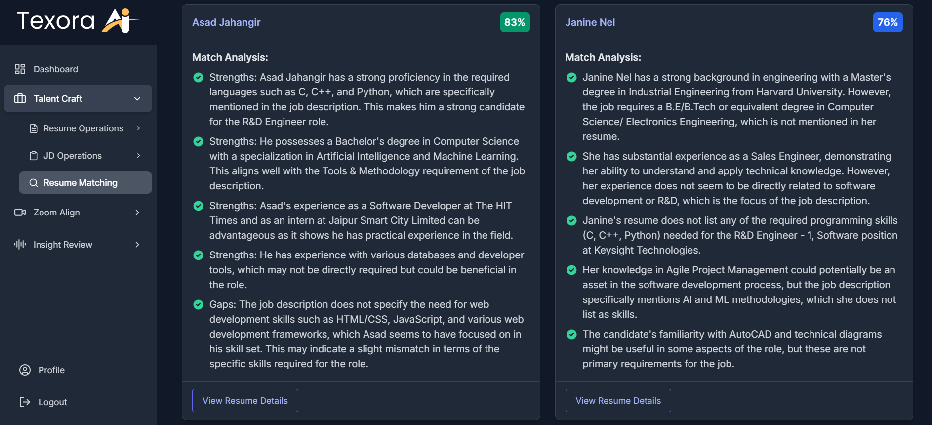 Analysis report preview